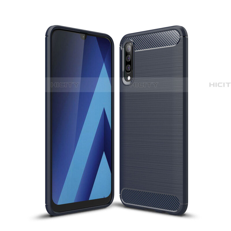 Custodia Silicone Cover Morbida Line C01 per Samsung Galaxy A70 Blu