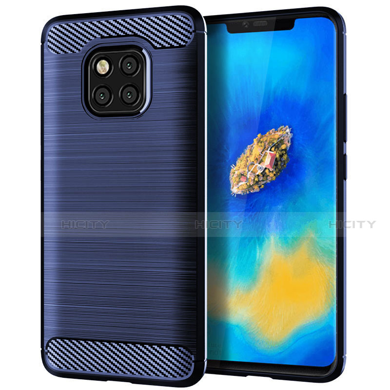 Custodia Silicone Cover Morbida Line C02 per Huawei Mate 20 Pro Blu