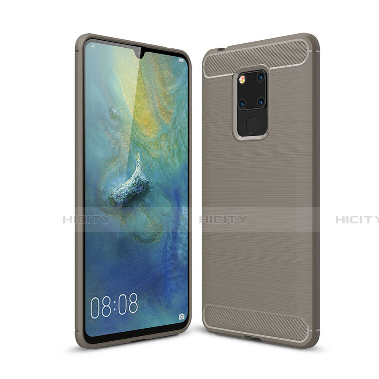 Custodia Silicone Cover Morbida Line C02 per Huawei Mate 20 X 5G Grigio