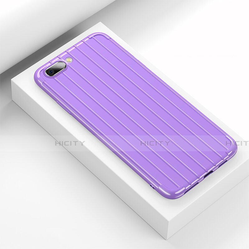 Custodia Silicone Cover Morbida Line C02 per Oppo K1 Viola