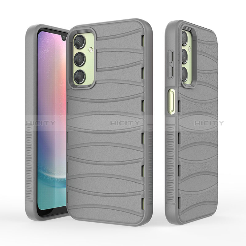 Custodia Silicone Cover Morbida Line KC1 per Samsung Galaxy A24 4G Grigio