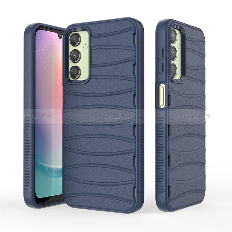 Custodia Silicone Cover Morbida Line KC1 per Samsung Galaxy A25 5G Blu