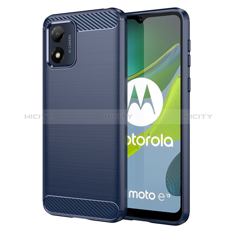 Custodia Silicone Cover Morbida Line MF1 per Motorola Moto E13 Blu