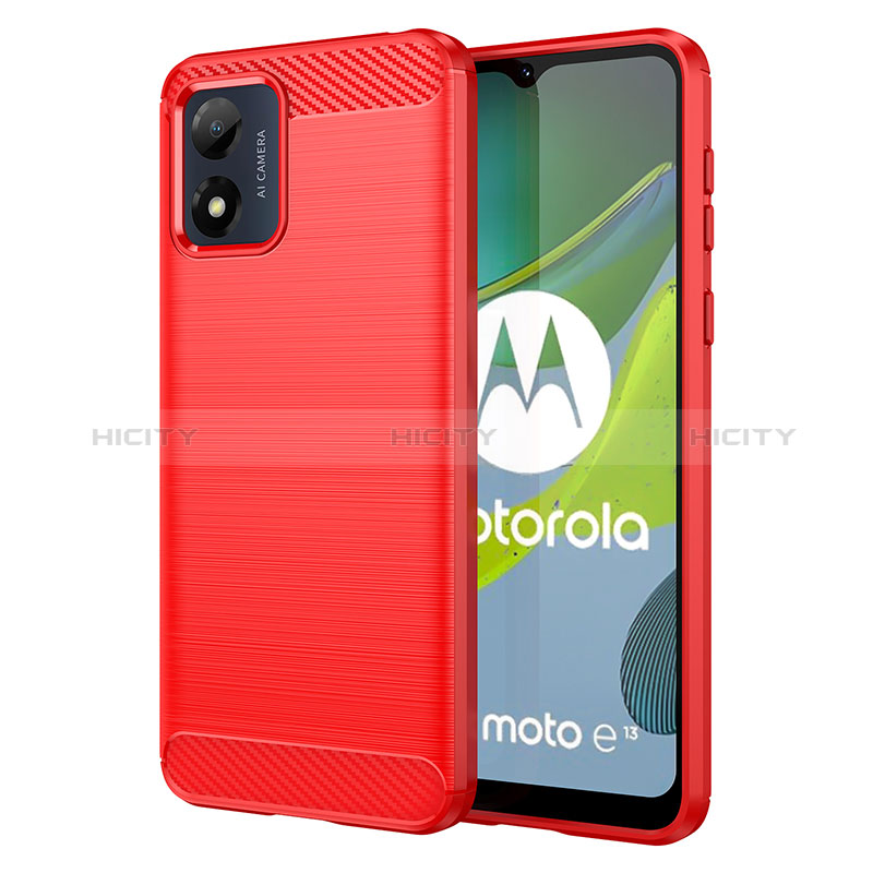 Custodia Silicone Cover Morbida Line MF1 per Motorola Moto E13 Rosso