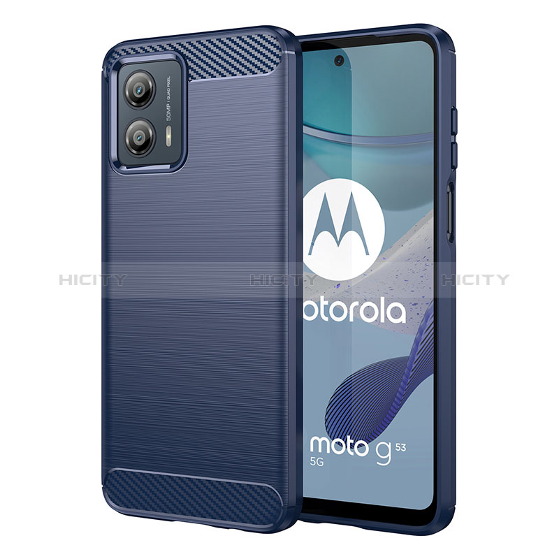 Custodia Silicone Cover Morbida Line MF1 per Motorola Moto G53j 5G Blu
