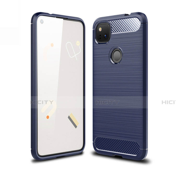 Custodia Silicone Cover Morbida Line per Google Pixel 4a Blu