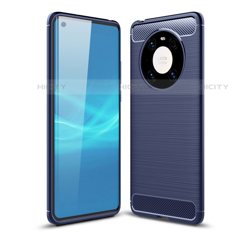 Custodia Silicone Cover Morbida Line per Huawei Mate 40 Blu