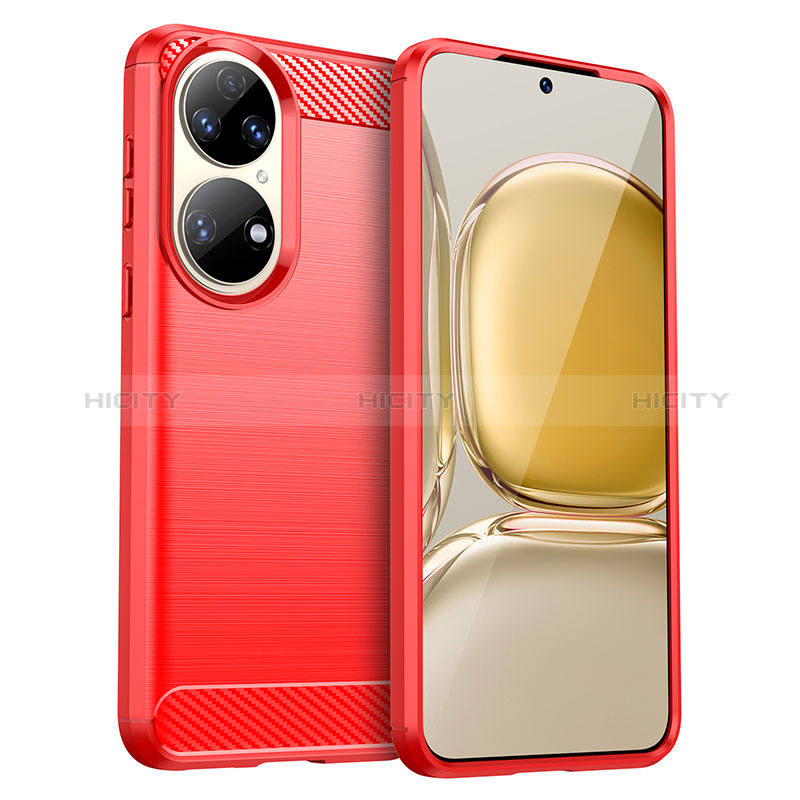 Custodia Silicone Cover Morbida Line per Huawei P50 Pro Rosso