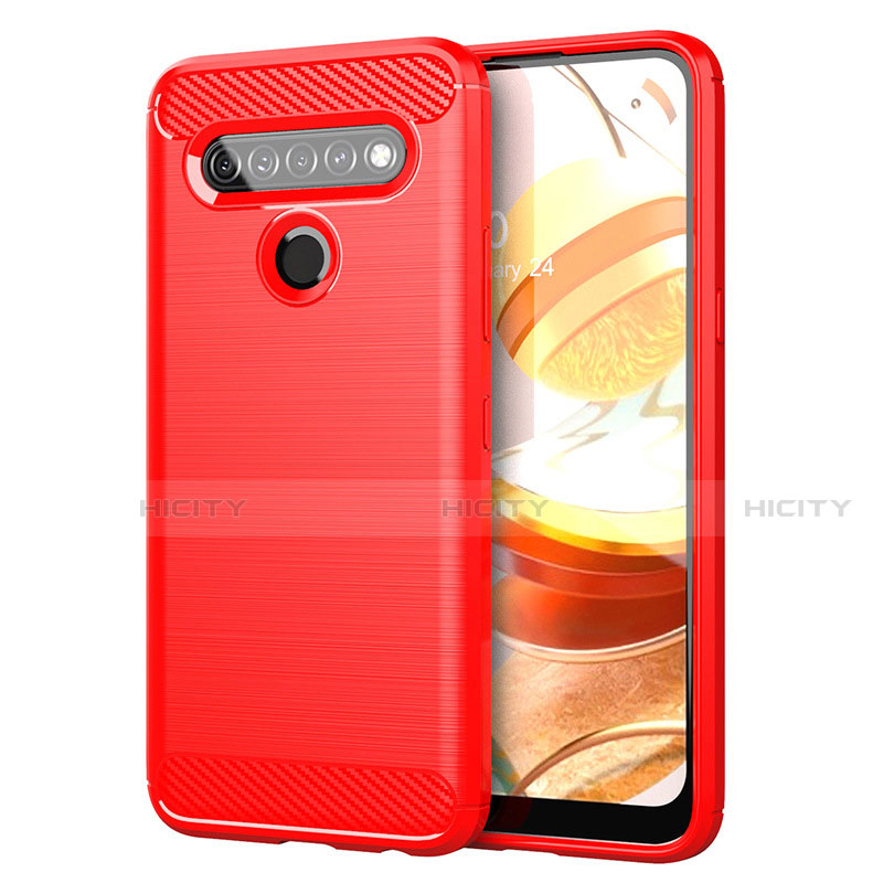 Custodia Silicone Cover Morbida Line per LG K61 Rosso