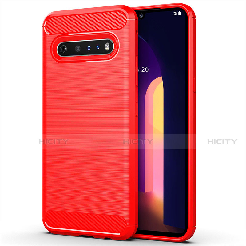 Custodia Silicone Cover Morbida Line per LG V60 ThinQ 5G Rosso