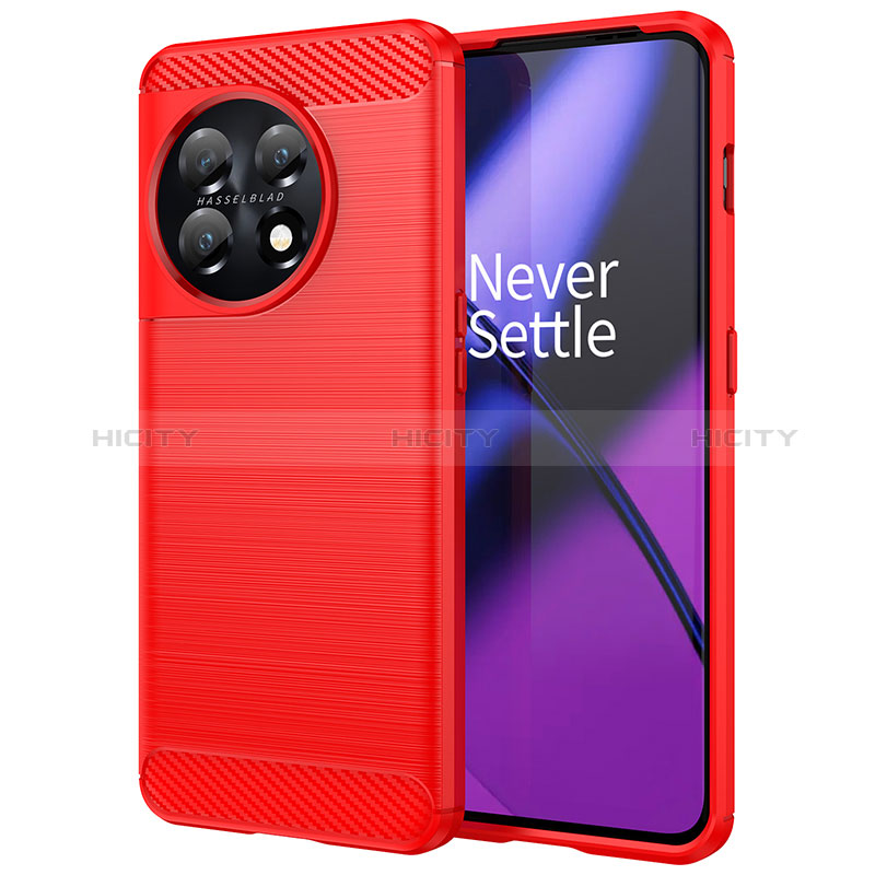 Custodia Silicone Cover Morbida Line per OnePlus 11 5G Rosso