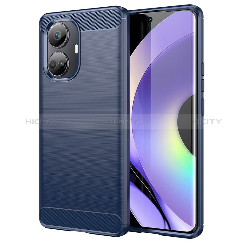 Custodia Silicone Cover Morbida Line per Realme 10 Pro+ Plus 5G Blu