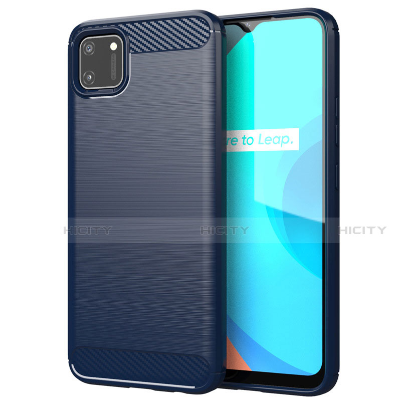 Custodia Silicone Cover Morbida Line per Realme C11 Blu