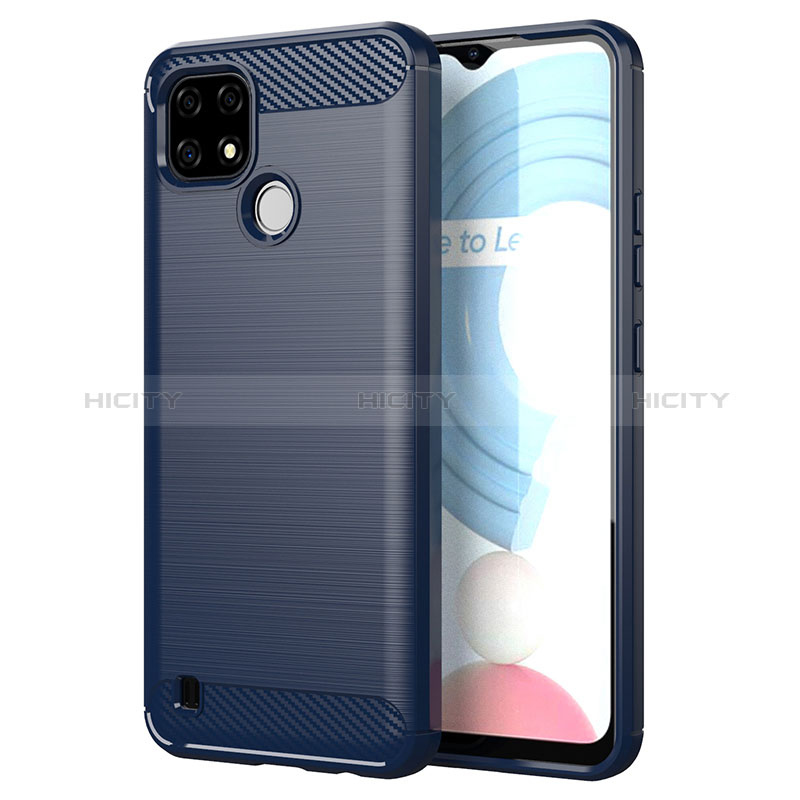 Custodia Silicone Cover Morbida Line per Realme C25Y Blu