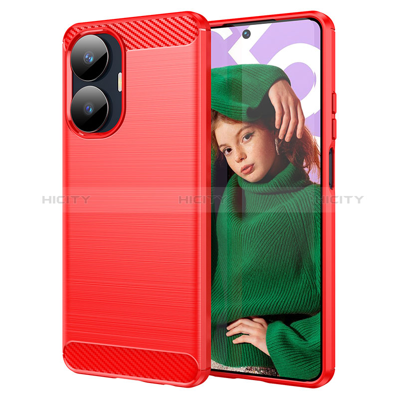 Custodia Silicone Cover Morbida Line per Realme C55 Rosso