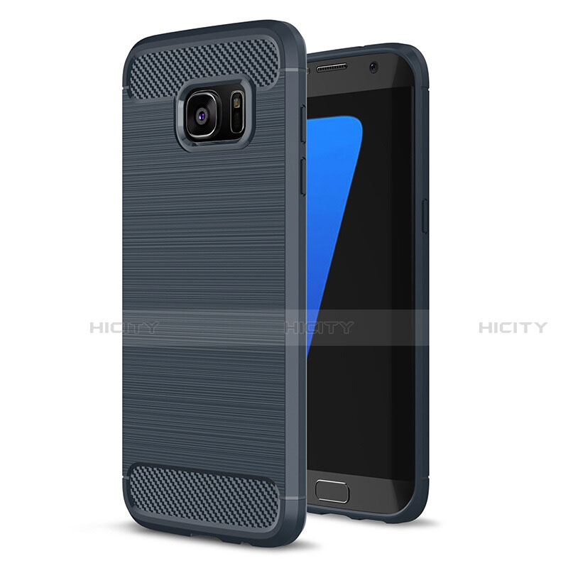 Custodia Silicone Cover Morbida Line per Samsung Galaxy S7 Edge G935F Blu