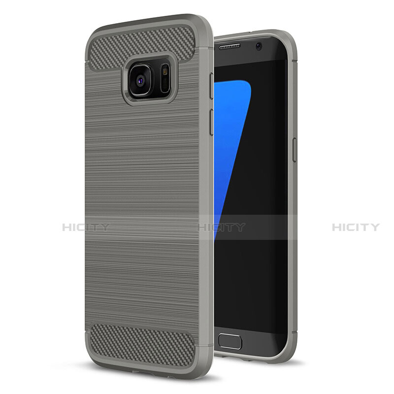 Custodia Silicone Cover Morbida Line per Samsung Galaxy S7 Edge G935F Grigio