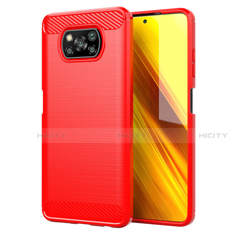 Custodia Silicone Cover Morbida Line per Xiaomi Poco X3 Pro Rosso