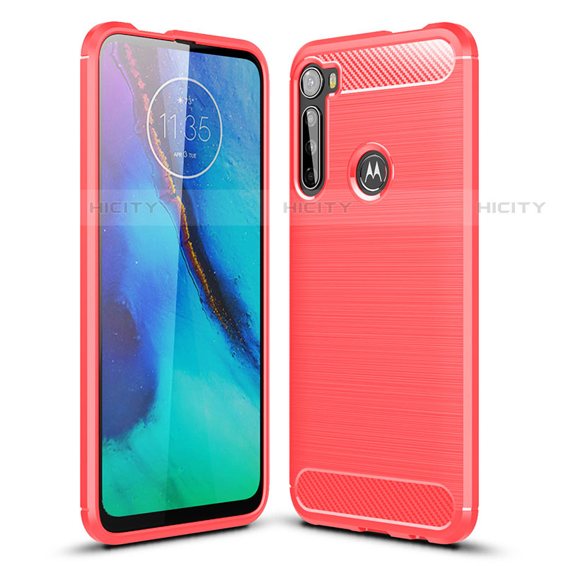 Custodia Silicone Cover Morbida Line S01 per Motorola Moto One Fusion Plus Rosso