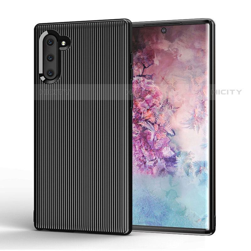 Custodia Silicone Cover Morbida Line S01 per Samsung Galaxy Note 10 Nero