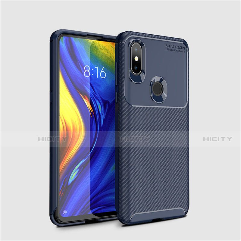 Custodia Silicone Cover Morbida Spigato A01 per Xiaomi Mi Mix 3 Blu