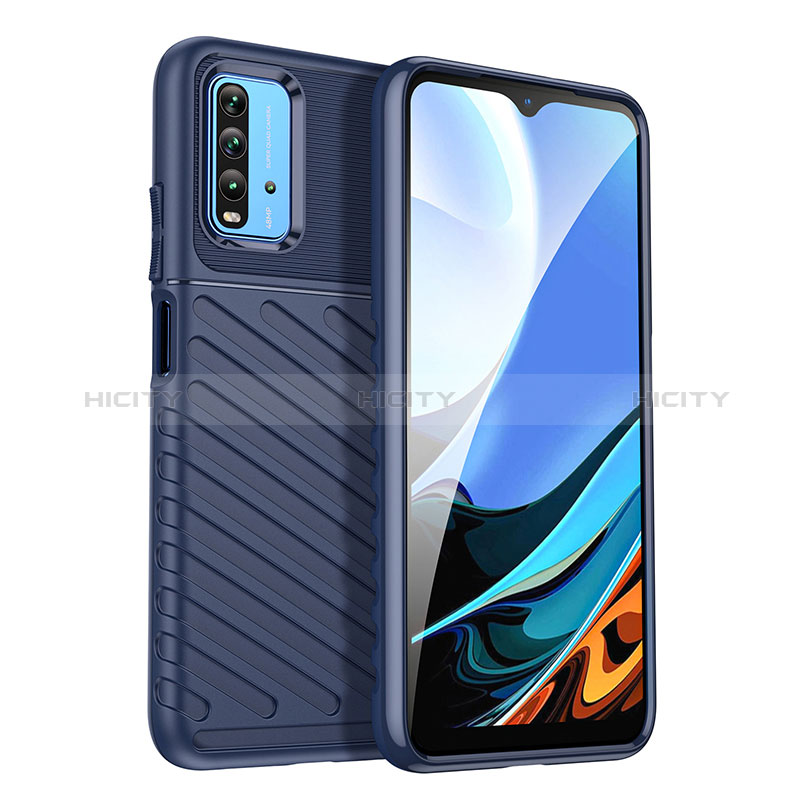 Custodia Silicone Cover Morbida Spigato MF1 per Xiaomi Redmi 9 Power Blu