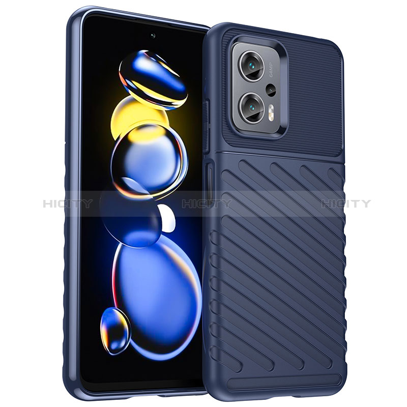 Custodia Silicone Cover Morbida Spigato MF1 per Xiaomi Redmi Note 11T Pro 5G Blu