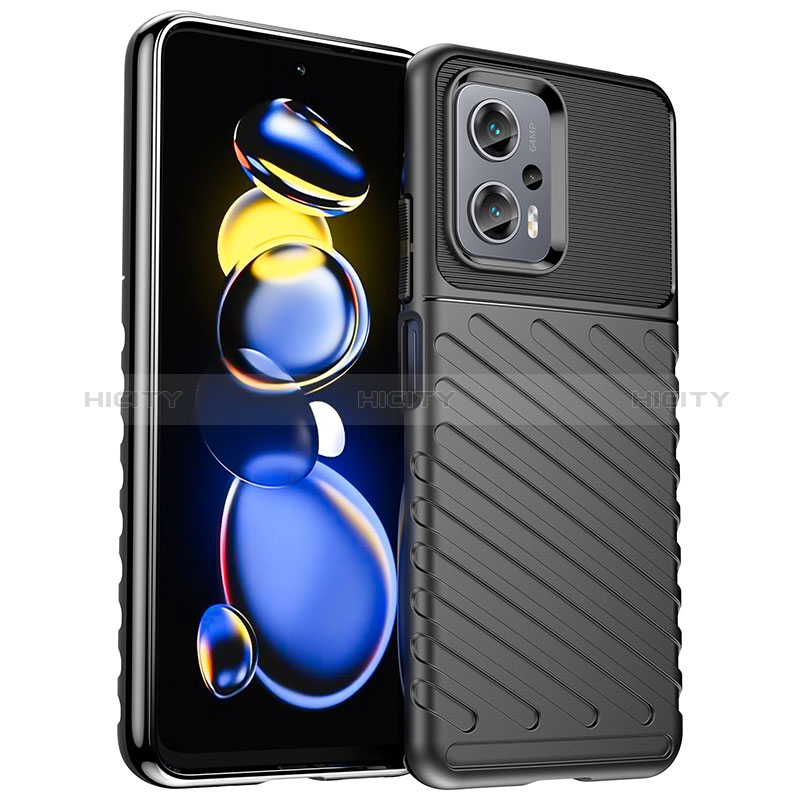 Custodia Silicone Cover Morbida Spigato MF1 per Xiaomi Redmi Note 11T Pro+ Plus 5G Nero