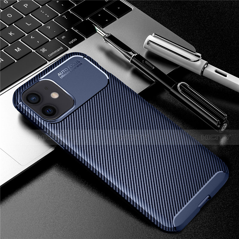 Custodia Silicone Cover Morbida Spigato per Apple iPhone 12 Mini Blu