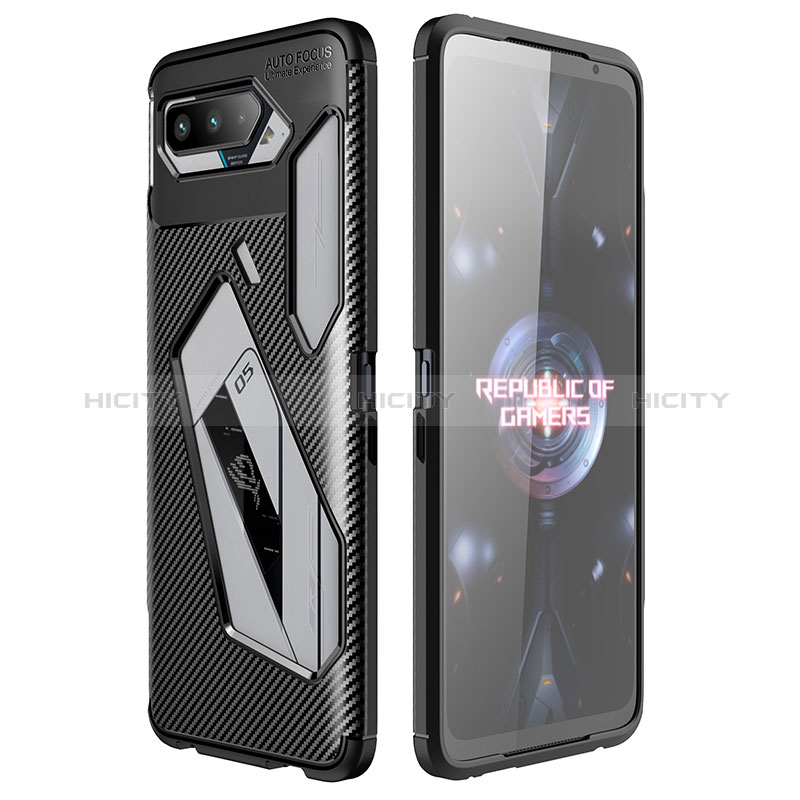 Custodia Silicone Cover Morbida Spigato per Asus ROG Phone 5 Pro Nero