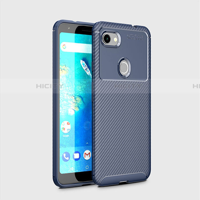 Custodia Silicone Cover Morbida Spigato per Google Pixel 3a Blu