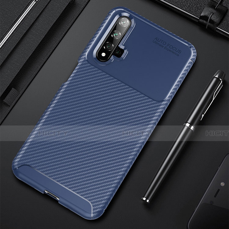 Custodia Silicone Cover Morbida Spigato per Huawei Honor 20 Blu