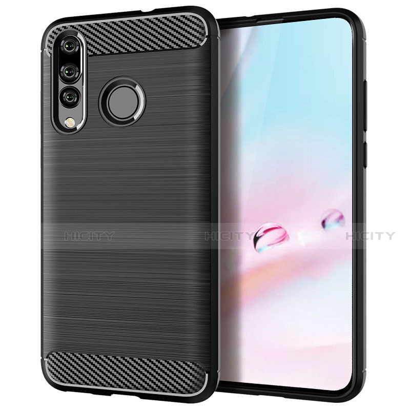 Custodia Silicone Cover Morbida Spigato per Huawei Nova 4e Nero