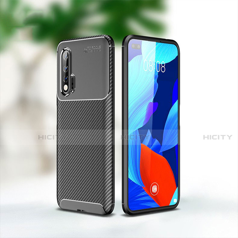 Custodia Silicone Cover Morbida Spigato per Huawei Nova 6 5G Nero