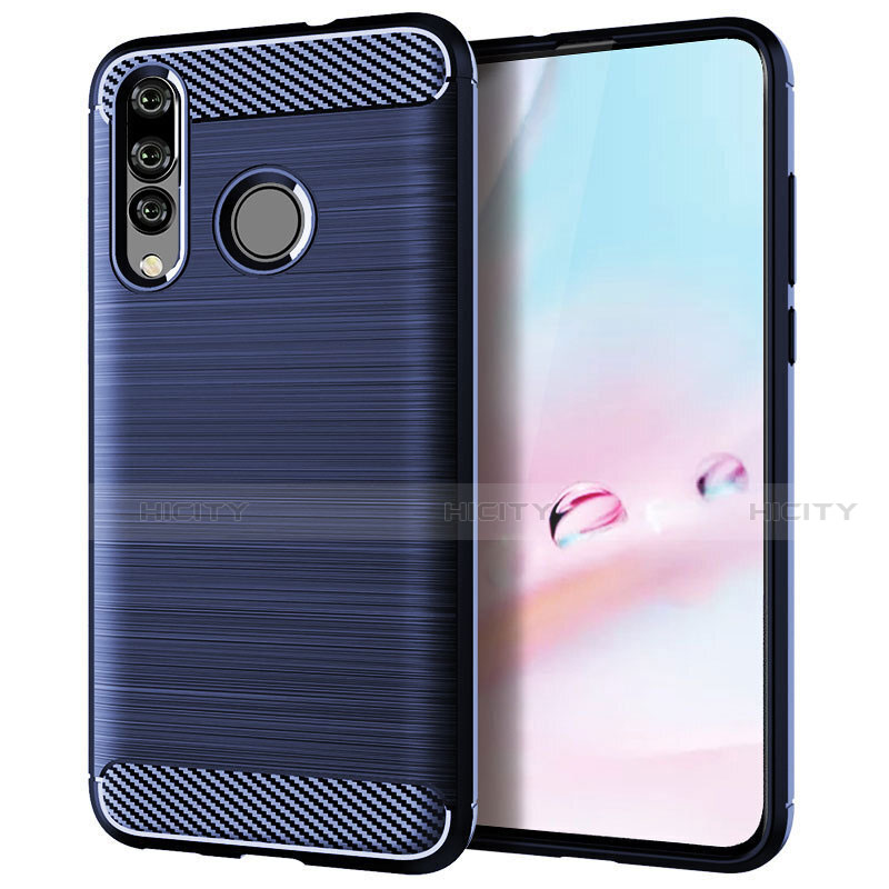 Custodia Silicone Cover Morbida Spigato per Huawei P30 Lite New Edition Blu