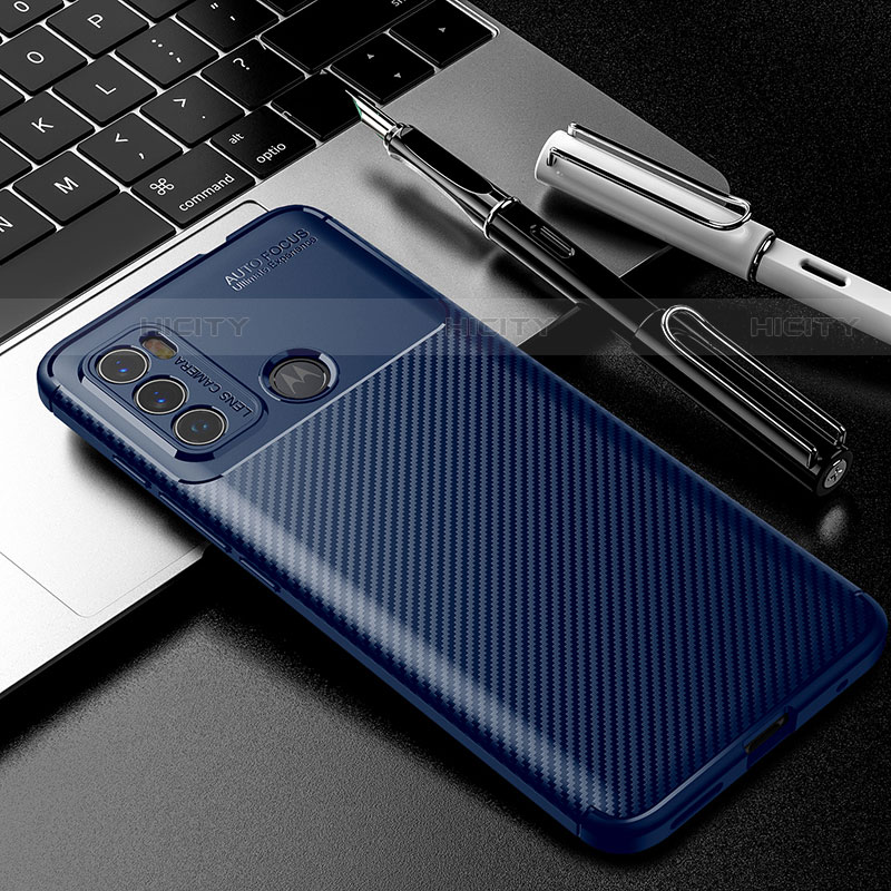 Custodia Silicone Cover Morbida Spigato per Motorola Moto G60 Blu