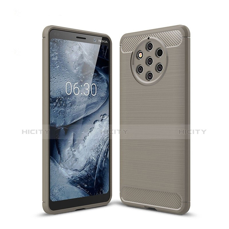 Custodia Silicone Cover Morbida Spigato per Nokia 9 PureView Grigio