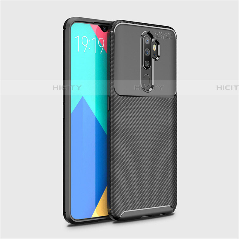 Custodia Silicone Cover Morbida Spigato per Oppo A9 (2020) Nero