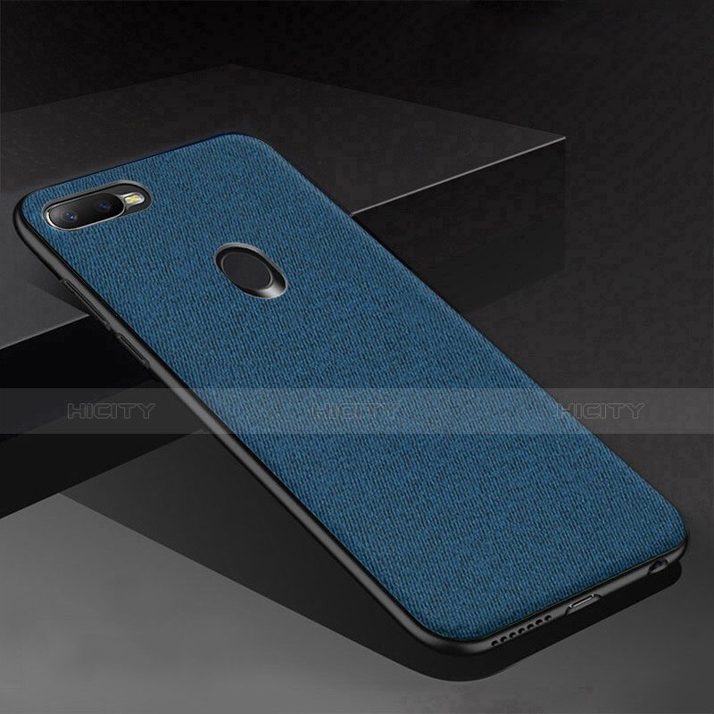 Custodia Silicone Cover Morbida Spigato per Oppo AX7 Blu