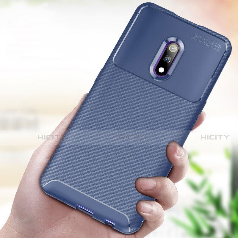 Custodia Silicone Cover Morbida Spigato per Oppo K3 Blu