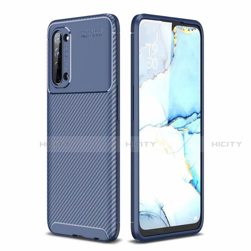 Custodia Silicone Cover Morbida Spigato per Oppo K7 5G Blu