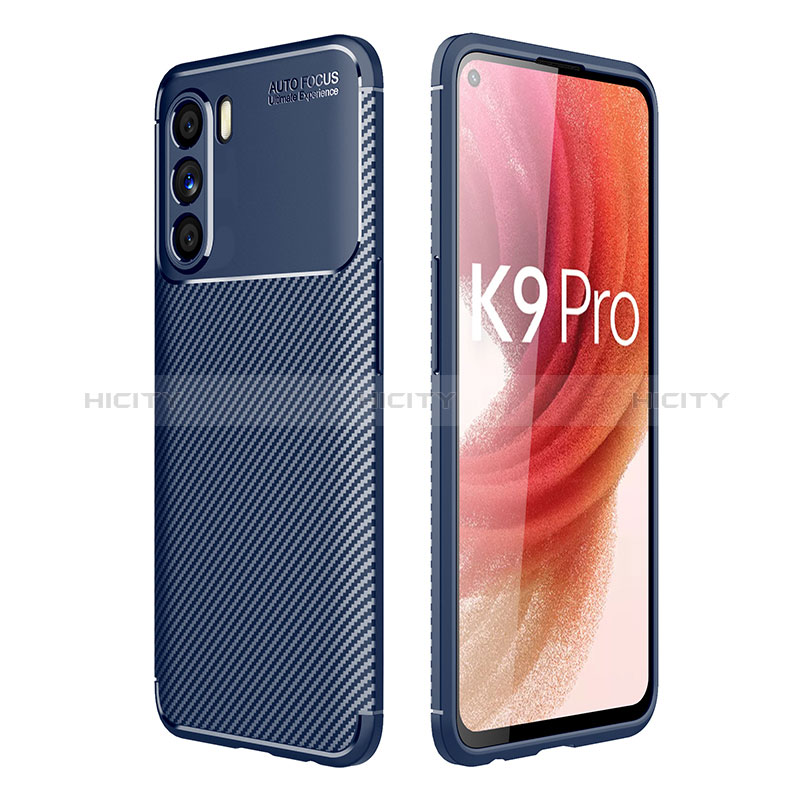 Custodia Silicone Cover Morbida Spigato per Oppo K9 Pro 5G Blu