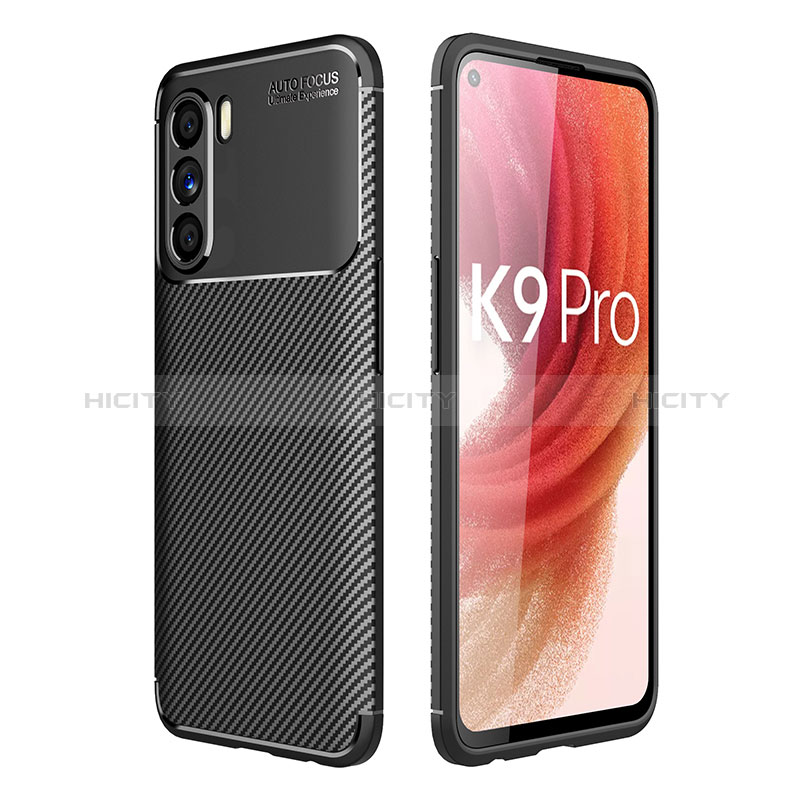 Custodia Silicone Cover Morbida Spigato per Oppo K9 Pro 5G Nero