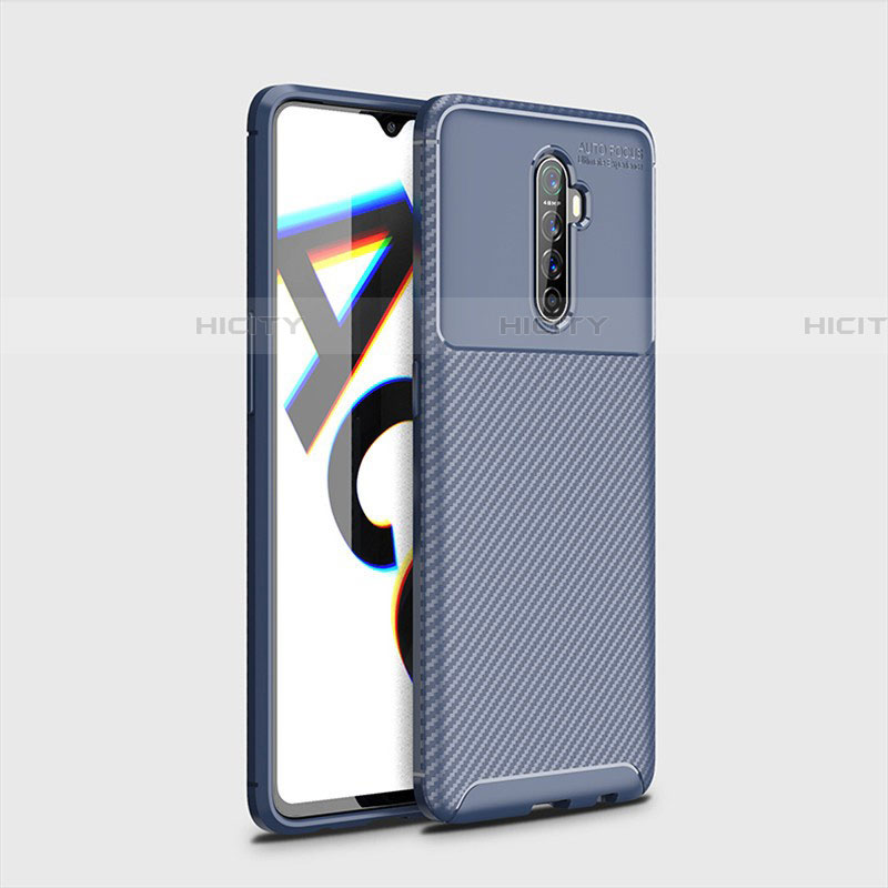 Custodia Silicone Cover Morbida Spigato per Oppo Reno Ace Blu