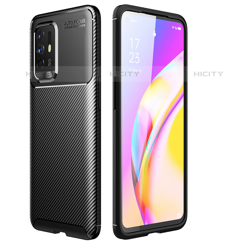 Custodia Silicone Cover Morbida Spigato per Oppo Reno5 Z 5G Nero