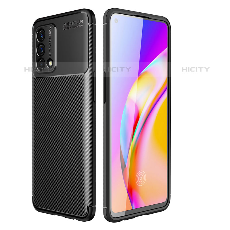 Custodia Silicone Cover Morbida Spigato per Oppo Reno6 Lite Nero