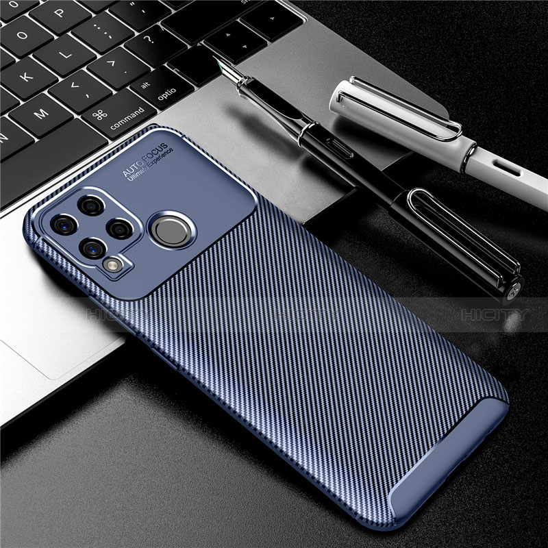 Custodia Silicone Cover Morbida Spigato per Realme C15 Blu