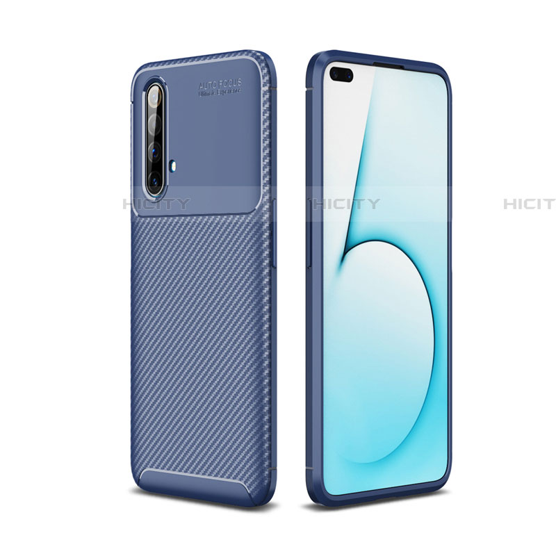 Custodia Silicone Cover Morbida Spigato per Realme X50t 5G Blu