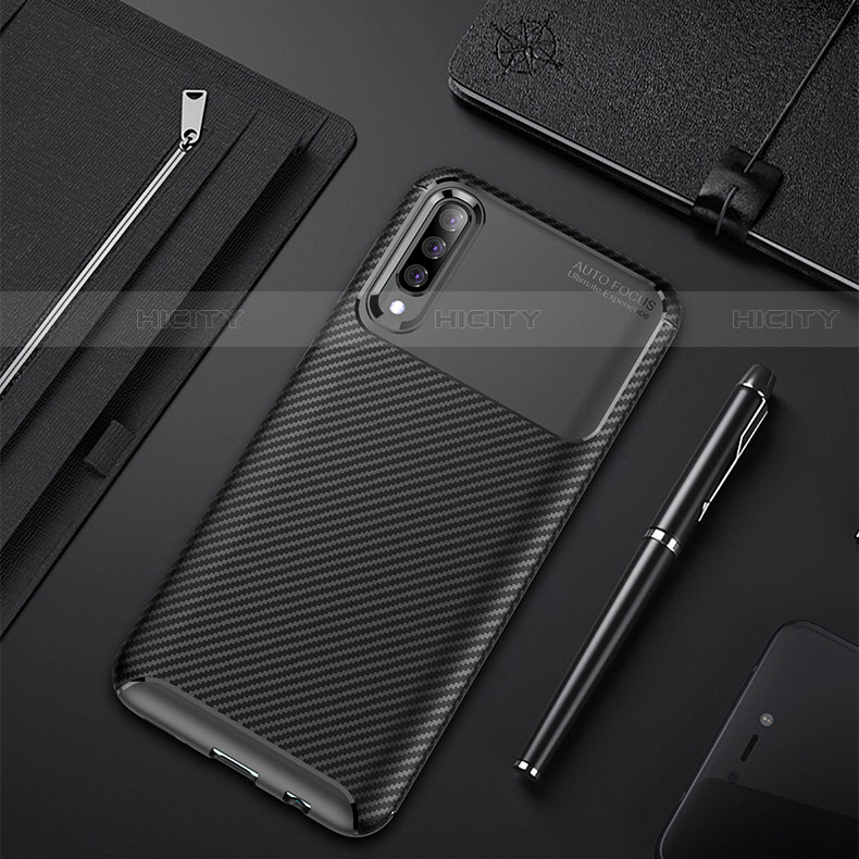 Custodia Silicone Cover Morbida Spigato per Samsung Galaxy A30S Nero