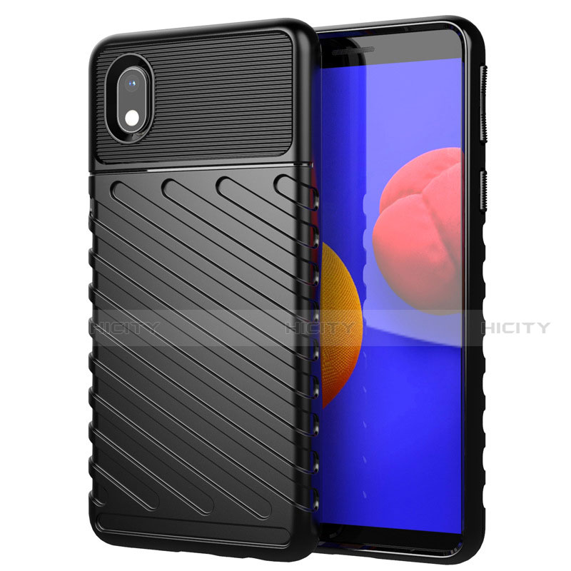 Custodia Silicone Cover Morbida Spigato per Samsung Galaxy M01 Core Nero